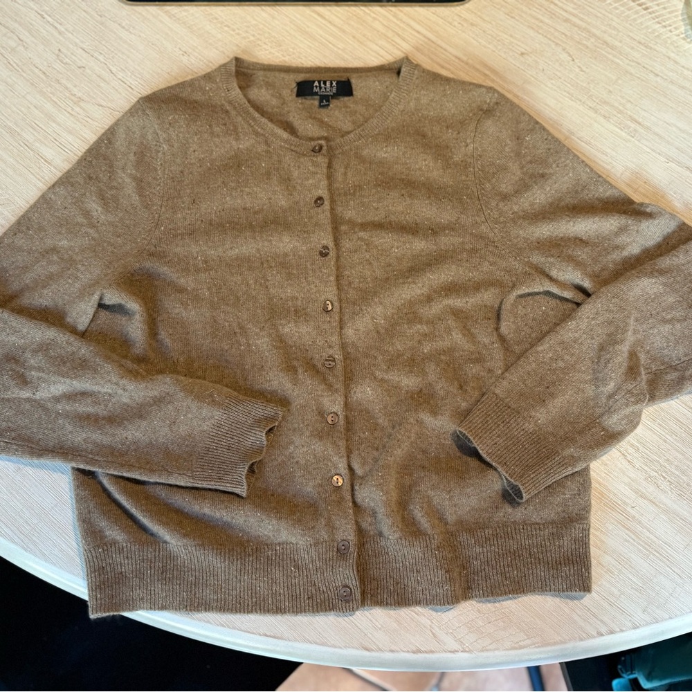 Alex Marie Women's Tan Cardigan Sweater size large